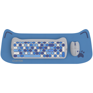 CANYON set HSET-W6 Keyboard+Mouse Kitty Edition AAA+АА Wireless Blue