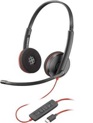 HP Poly Blackwire 3220 Stereo USB-C Headset +USB-C/A Adapter Bulk