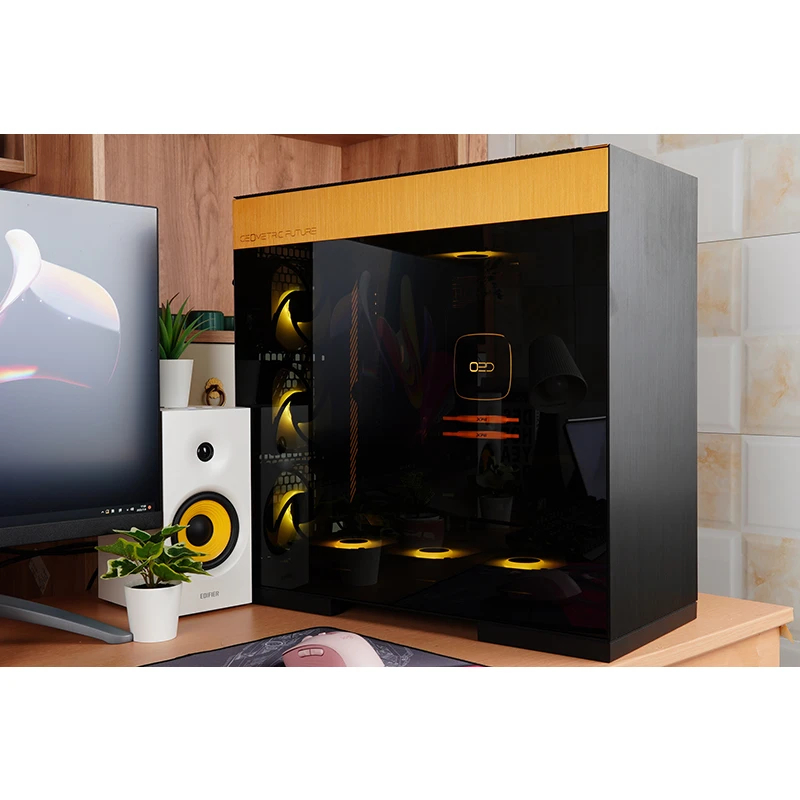 Geometric Future кутия Case EATX - Model 8 Dharma Black/Gold - Image 3