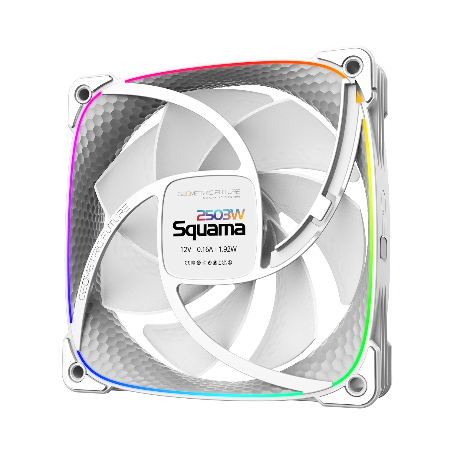 Geometric Future Комплект вентилатори Fan Pack 3-in-1 - Squama 2503W White - Image 2
