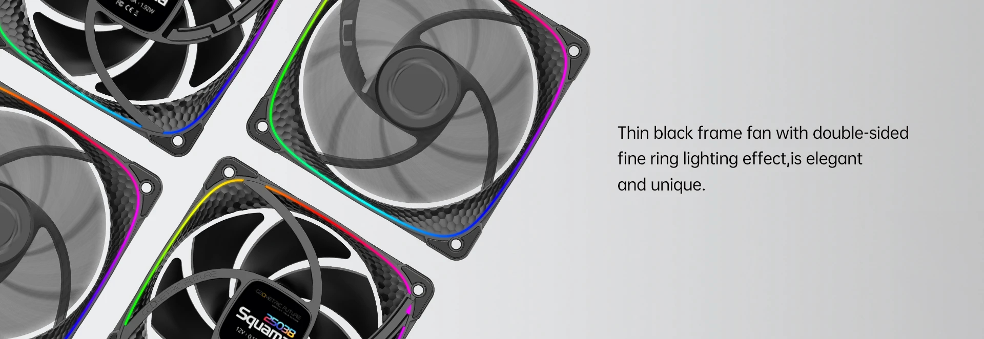 Geometric Future Комплект вентилатори Fan Pack 3-in-1 - Squama 2503B Black - Image 8
