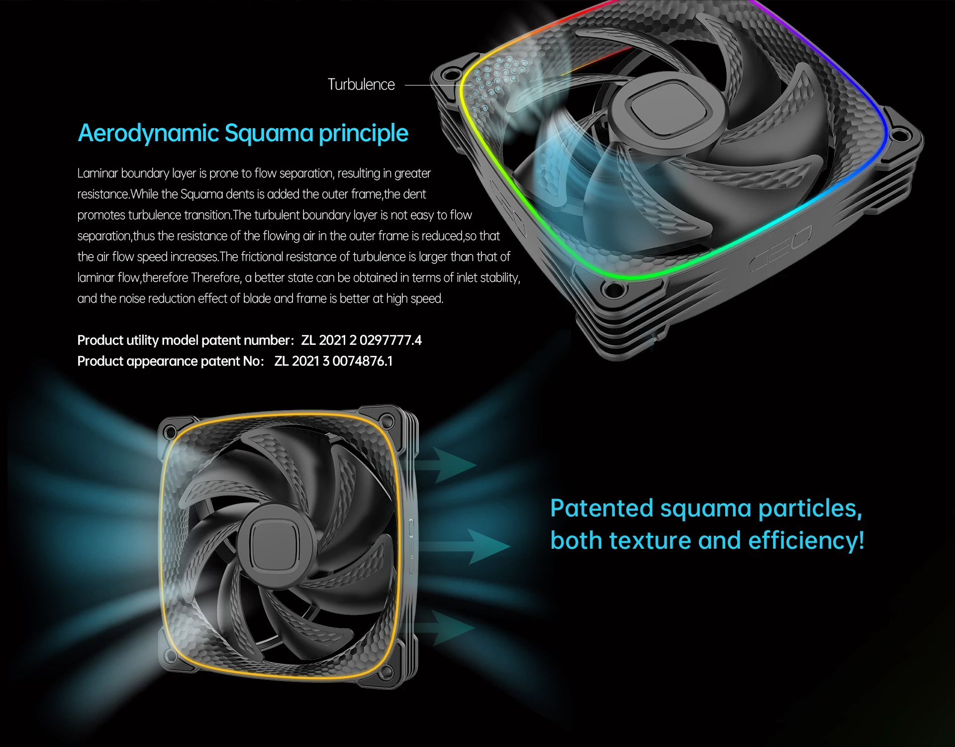 Geometric Future Комплект вентилатори Fan Pack 3-in-1 - Squama 2503B Black - Image 9