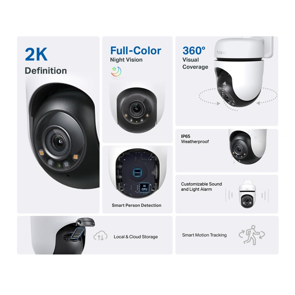 Външна охранителна WiFi камера TP-Link Tapo C510W - 2K Pan/Tilt - Image 2