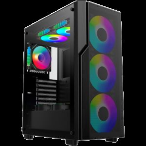 Chassis FC-C01 ARGB 7 slots; 1x Type-C 3x USB 3.0; 3 x12cm ARGB front;  1 x12cm ARGB back; Without PSU