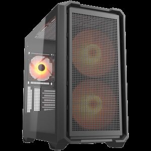 COUGAR | MX600 Mini RGB Black | PC Case | Mini Tower / Mesh Front Panel / 2 x 160mm + 1 x 120mm Fans / Transparent Left Panel