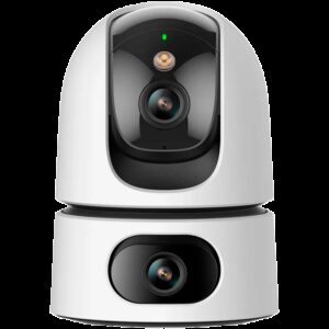 Imou Ranger Dual Wi-Fi Pan&Tilt IP camera 5MP+5MP 1/3" progressive CMOS H.265 3.6mm lens 0 to 355° Pan field of view 87° IR up to 15m Micro SD up to 256GB built-in Mic & Speaker Human Detection Smart tracking 8x digital zoom.