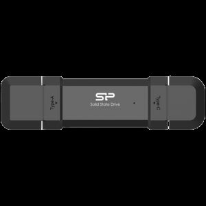 Silicon Power 500GB DS72 Dual USB-C/USB 3.2 Gen 2 Portable External SSD Steam Deck and iPhone 15 Pro R/W: up to 1050MB/s; 850MB/s Black