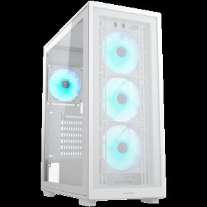 COUGAR | MX220 RGB White | PC Case | Mid Tower / Mesh Front Panel / 4 x 120mm ARGB Fans / Transparent Left Panel