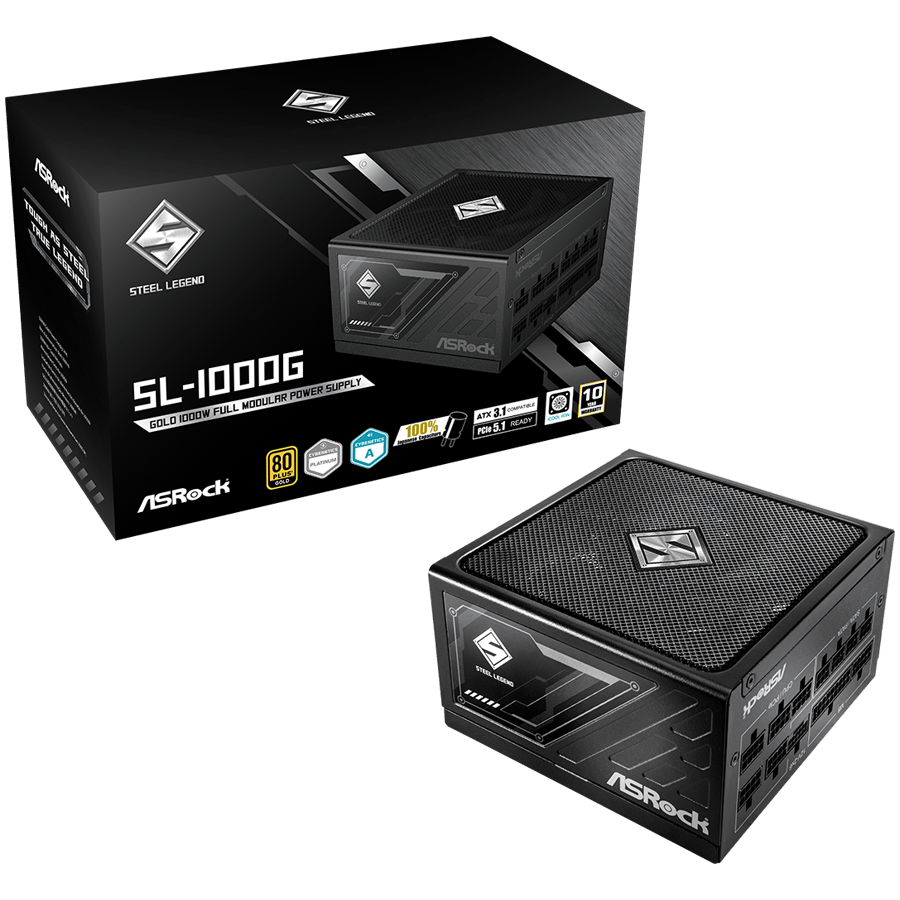 Asrock SL-1000G 1000W 80 Plus GOLD Fully Modular PSU Japanese Capacitors