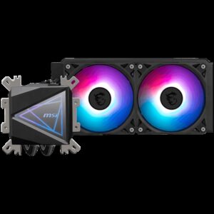 MSI MAG CORELIQUID I240 2x 120mm ARGB Fans Aluminium Radiator Loop Dynamic Bearing Intel LGA 1150/1151/1155/1156/1200/1700/1851 AMD AM5/AM4 3Y Warranty
