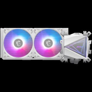 MSI MAG CORELIQUID I240 WHITE 2x 120mm ARGB Fans Aluminium Radiator Loop Dynamic Bearing Intel LGA 1150/1151/1155/1156/1200/1700/1851 AMD AM5/AM4 3Y Warranty