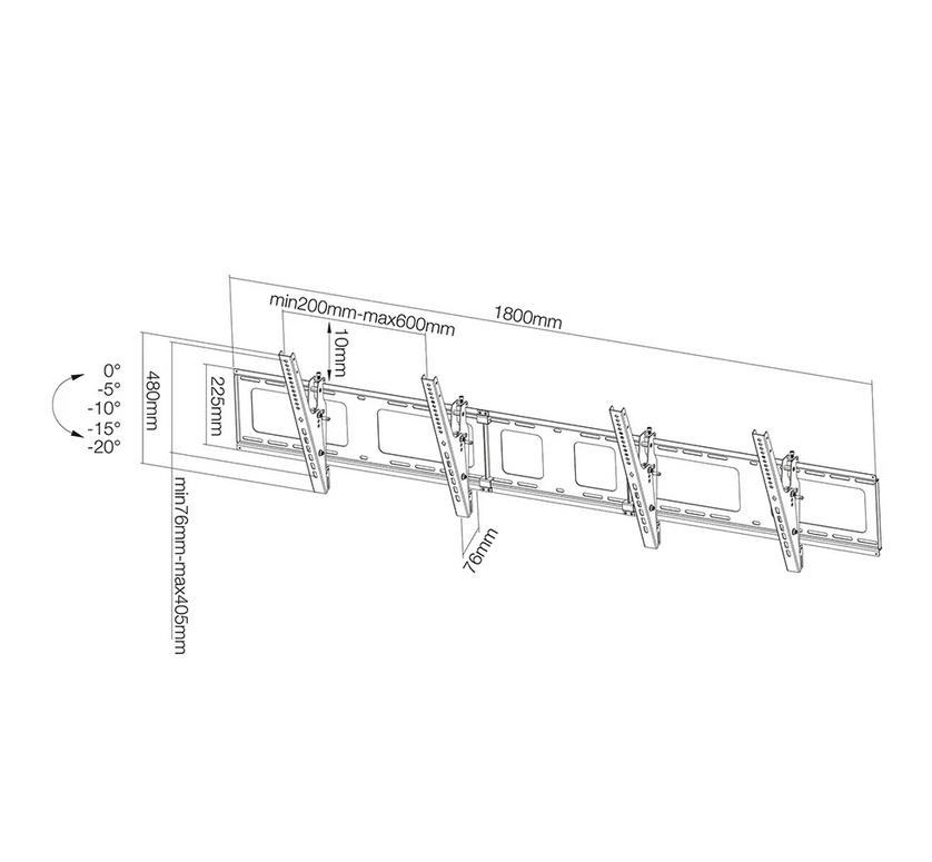 Стойка, Neomounts Flat Screen Wall Mount for menu board - 2 screens - landscape - Image 11