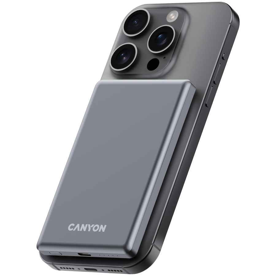 CANYON power bank OnPower 505 slim Magsafe 5000 mAh PD20W Dark Grey - Image 6