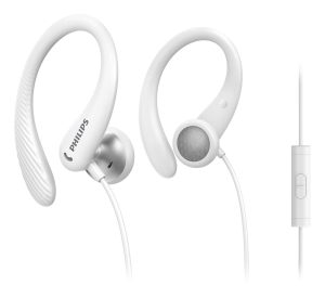 PHILIPS InEar Earhook Headphones white 15mm speaker driver optimizes wearing comfort