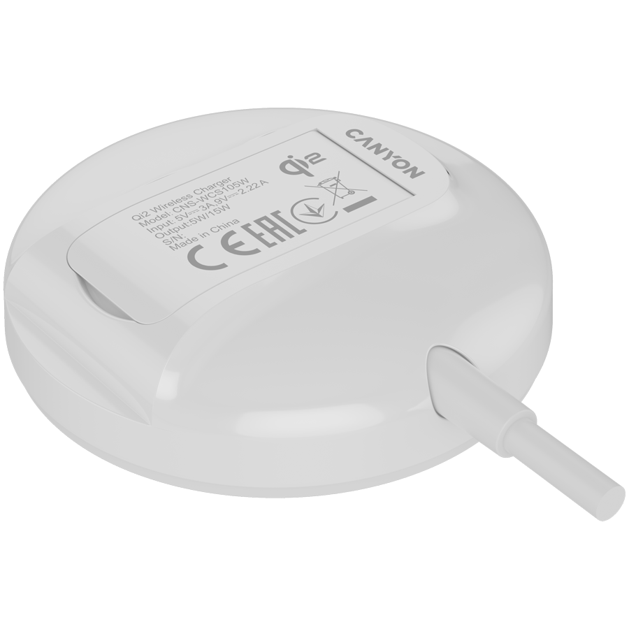 CANYON wireless charger WS-105 15W Qi2 White - Image 5