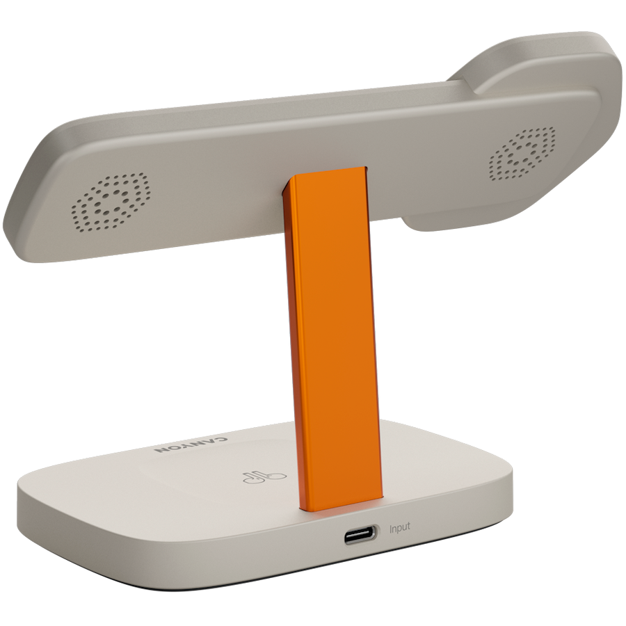 CANYON Wireless Charging Station Hexagon 310 3in1 LightGrey/Orange - Image 4