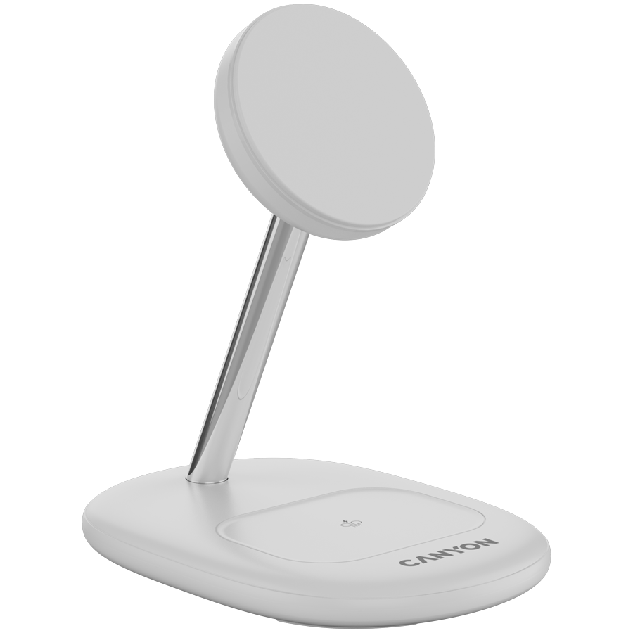 CANYON wireless charger WCS-205 15W Qi2 2in1 White - Image 3