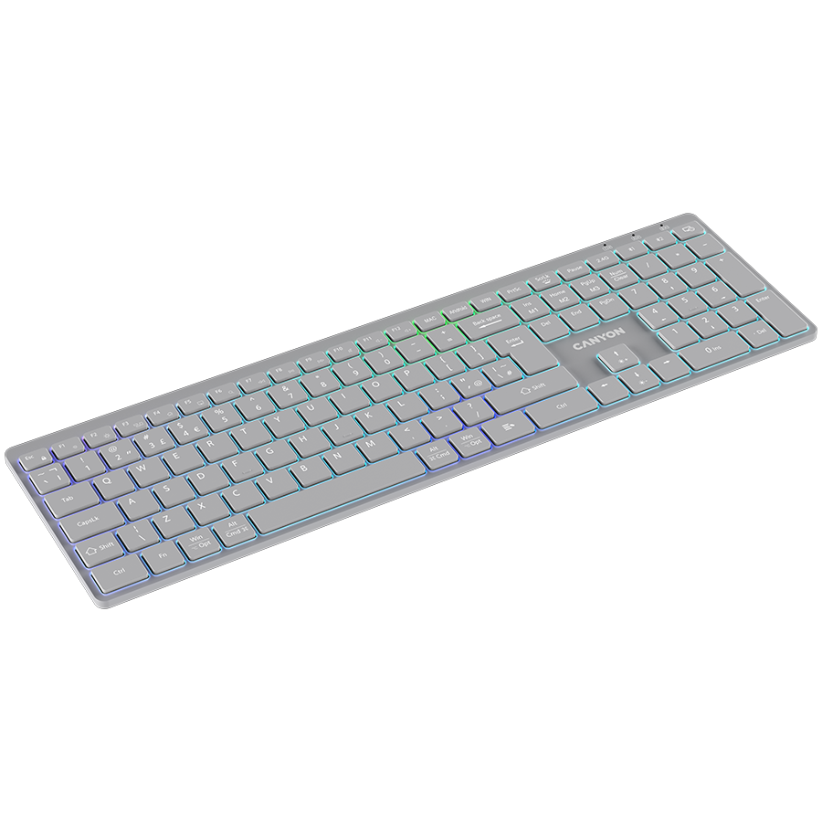 CANYON keyboard HKB-W11 UK/US RGB Dual Mode Wireless Grey - Image 5
