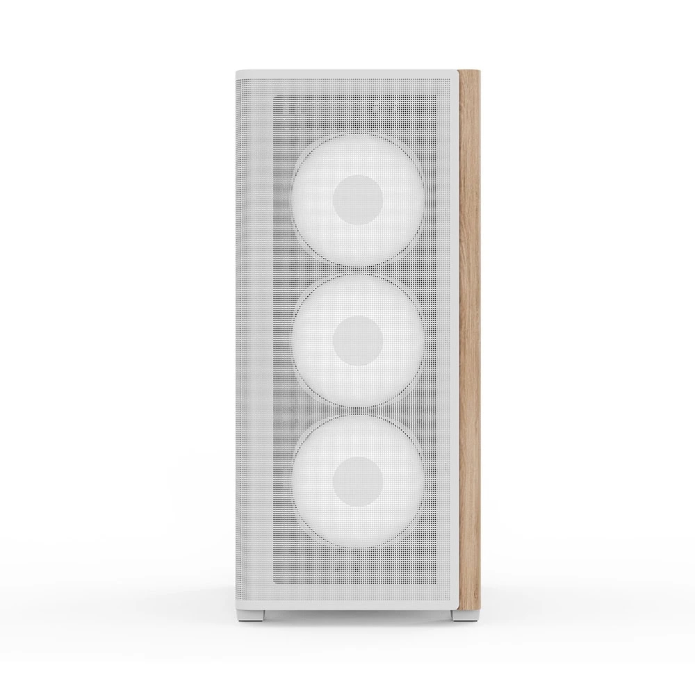 AeroCool кутия Case ATX - D501A White, Addressable RGB, Wood