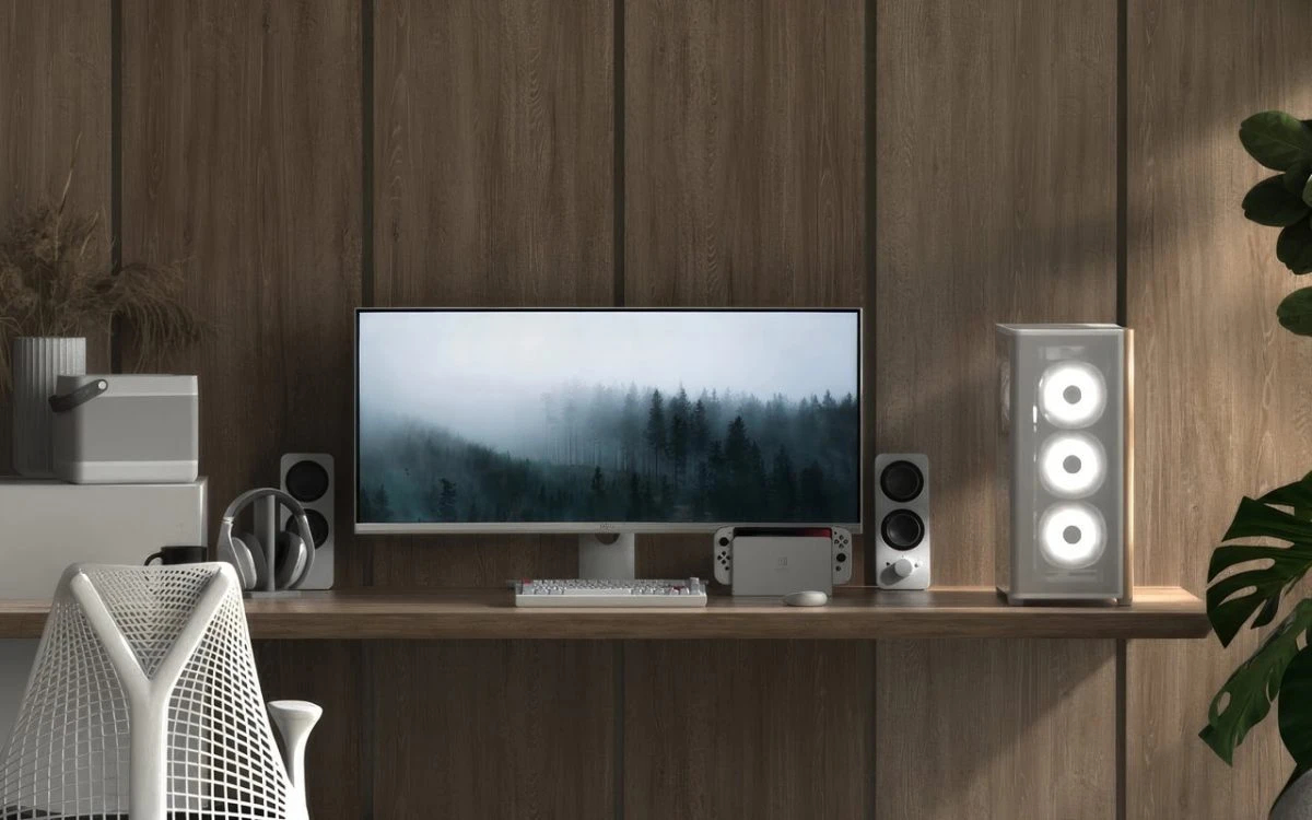 AeroCool кутия Case ATX - D501A White, Addressable RGB, Wood - Image 8