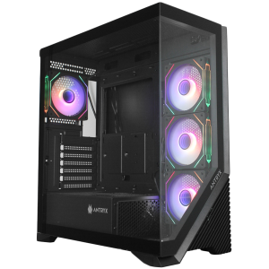 Chassis FC-AR17A-ARGB 7 slots 1 x Type C 2 X USB 3.0 4 x ARGB remote Without PSU Black