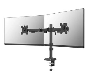 Стойка, Neomounts Nero Double Flat Screen Desk Mount (phone holder+Quick-fix clamp/grommet)