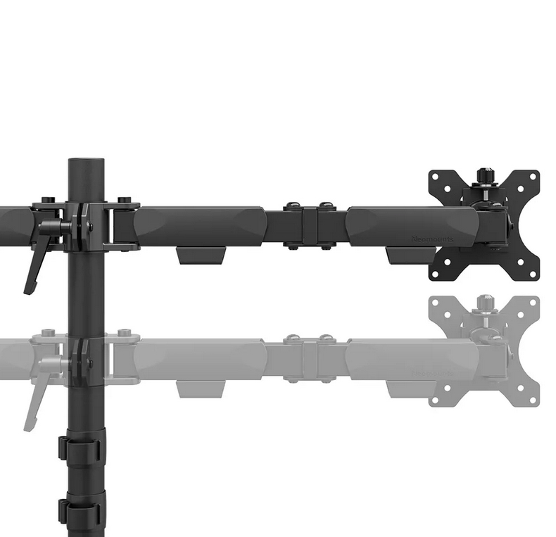 Стойка, Neomounts Nero Double Flat Screen Desk Mount (phone holder+Quick-fix clamp/grommet) - Image 8