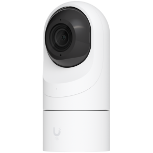UBIQUITI G5 Flex; 2K (4MP) video resolution; Versatile table or ceiling mounting; 6 m (20 ft) IR night vision; AI event detections; Connect and power using PoE; Record audio with an integrated microphone; Weather-resistant (outdoor covered).