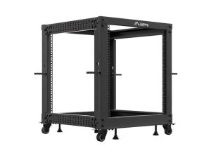 Комуникационен шкаф, Lanberg open rack 19" 12U 600x600-1100 adjustable black