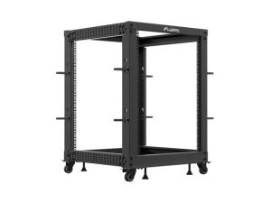 Комуникационен шкаф, Lanberg open rack 19" 15U 600x600-1100 adjustable black