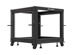 Комуникационен шкаф, Lanberg open rack 19" 9U 600x600-1100 adjustable black