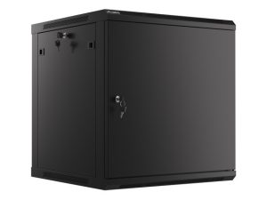Комуникационен шкаф, Lanberg rack cabinet 19" wall-mount 12U/600x600 for self-assembly with metal door black (flat pack)
