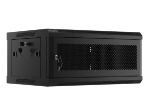 Комуникационен шкаф, Lanberg rack cabinet 19" wall-mount 4U/600x450 with perforated door black (flat pack)