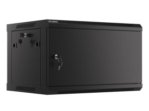 Комуникационен шкаф, Lanberg rack cabinet 19" wall-mount 6U/600x450 for self-assembly with metal door black (flat pack)