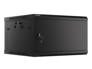 Комуникационен шкаф, Lanberg rack cabinet 19" wall-mount 6U/600x600 for self-assembly with metal door black (flat pack)