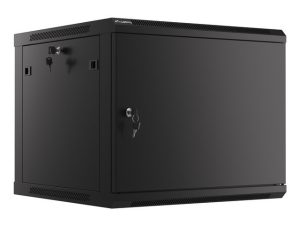 Комуникационен шкаф, Lanberg rack cabinet 19" wall-mount 9U/600x600 for self-assembly with metal door black (flat pack)