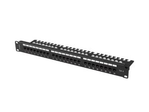 Пач панел, Lanberg patch panel 24 port 1U 19" CAT.6 utp with cable organizer black