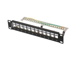 Пач панел, Lanberg patch panel blank 12 port 1U 10" ftp for keystone modules black v2