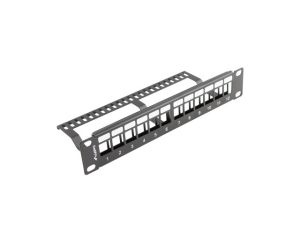 Пач панел, Lanberg patch panel blank 12 port 1U with organizer for keystone modules black