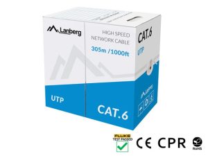 Кабел, Lanberg LAN cable CAT.6 utp 305m solid cu grey cpr + fluke passed