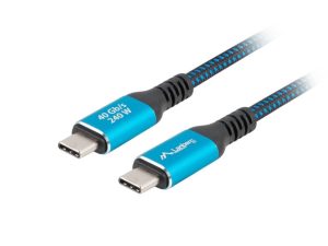Кабел, Lanberg USB-C M/M 4.0 cable 2m 240w 8k 60hz black-blue