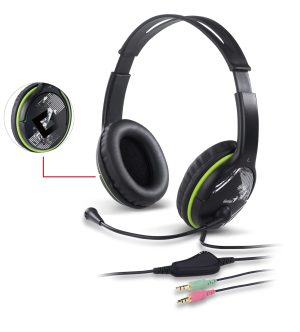 Genius слушалки с микрофон Headset HS-400A - 3.5 mm, Mic, Black/Green