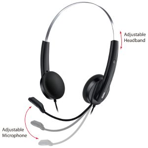 Genius слушалки с микрофон Headset HS-220U - AI, USB-C, Mic, Black