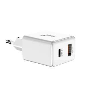 Genius бързо зарядно Fast Charger PD-20AC - 20W, USB-A, USB-C, PD3.0, QC3.0, White