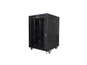 Комуникационен шкаф, Lanberg rack cabinet 19" free-standing 15U/600x600 (flat pack) with glass door lcd black v2