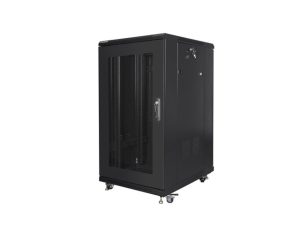 Комуникационен шкаф, Lanberg rack cabinet 19" free-standing 22U/600x800 (flat pack) with mesh door black