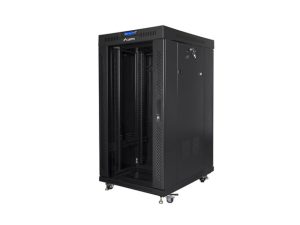 Комуникационен шкаф, Lanberg rack cabinet 19" free-standing 22U/800x800 (flat pack) with glass door lcd black v2