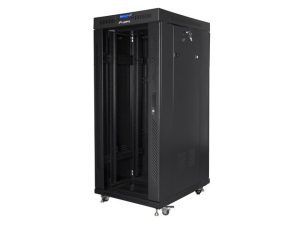 Комуникационен шкаф, Lanberg rack cabinet 19" free-standing 27U/800x1000 (flat pack) with glass door lcd black v2