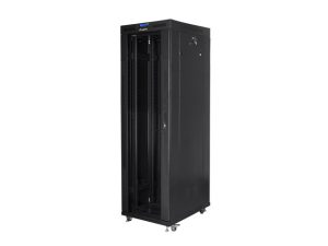 Комуникационен шкаф, Lanberg rack cabinet 19" free-standing 42U/800x800 (flat pack) with glass door lcd black v2