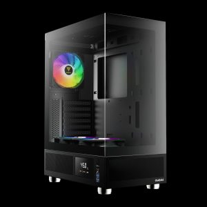Gamdias кутия Case ATX - ATLAS E1 - 3 x 120 mm A-RGB, Digital Display, Tempered Glass